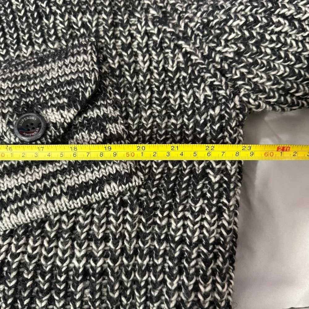 Men's Superdry fleece lined wool blend cardigan heavyweight size xxl